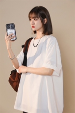 T8067/P20夏季新透气弹力短袖T恤男潮纯色宽松半袖上衣大码男，女装T恤，电商A141