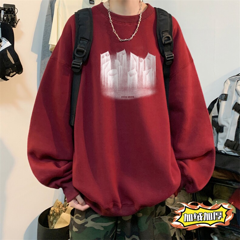 ！圆领卫衣男装港风长袖T恤男外套男WY147-P28,男装卫衣,电商B367