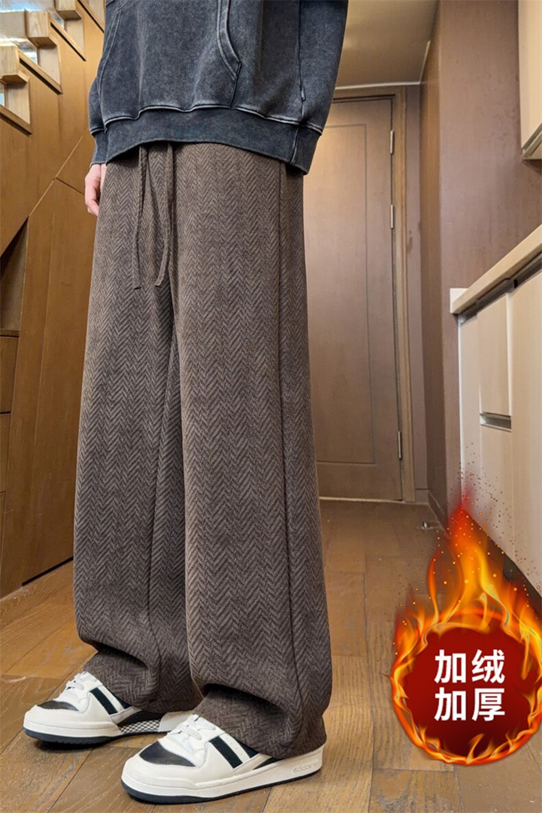 ！2025秋冬新款男士加绒加厚直筒休闲裤WK2141特P35加绒P45,男装卫衣,电商B220