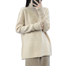 S-2323"高领毛衣女套头秋冬新款宽松慵懒风羊毛，女装羊毛衫，蒙莲贝斯