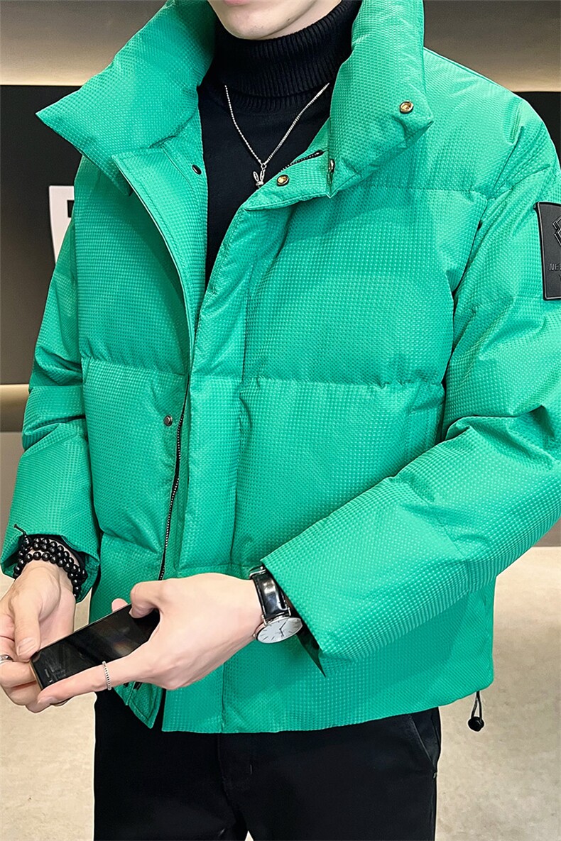 店主风白鸭绒羽绒服男2025新款纯色面包服保暖外套B317/1827/P185,男装羽绒服,电商B317