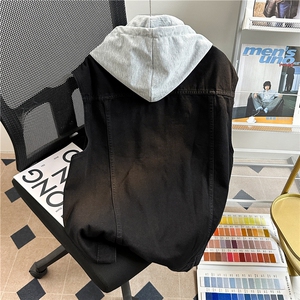 MJ213-p58-限价88 M-5XL oversize cleanfit宽松大码牛仔马甲图片