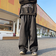 原宿长裤青春流行简约男时尚潮牌休闲裤潮运动裤宽松型，男装休闲裤，星座716-2