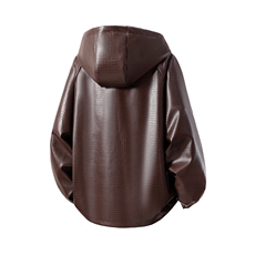 立体白底连帽鳄鱼纹PU皮衣大码M-5XL冲锋衣夹克男JK8744P90控128，男装皮衣，星座227-7