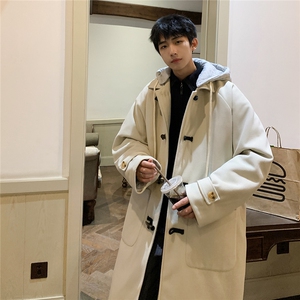 1港风牛角扣加棉呢大衣可拆卸帽大码M-5XL外套男FY8716P138控188图片