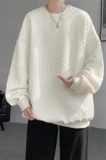 卫衣男春季新款港风宽松提花圆领套头长袖上衣WY8062-特P35，男装卫衣，星座214-3