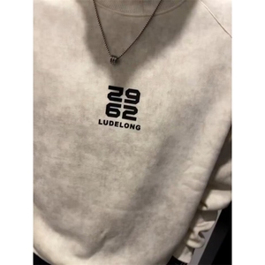 重磅圆领套头加绒上衣潮牌卫衣男士高级感2025修身帅气打底衫图片