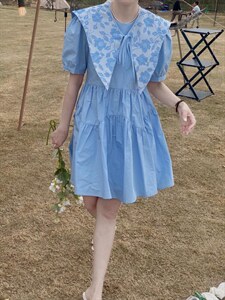 披肩两件套连衣裙,女装连衣裙,驿谷