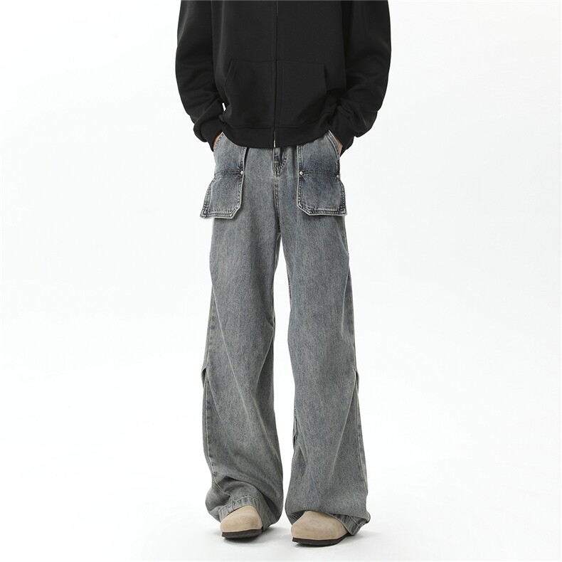【白底图】美式复古蓝宽松直筒牛仔裤男2XZ502-K775-P55控79，男装牛仔裤，星座502