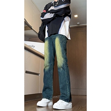 美式高街vibe重工艺做旧水洗hiphop直筒牛仔裤货号K2323P55，男装牛仔裤，电商A063
