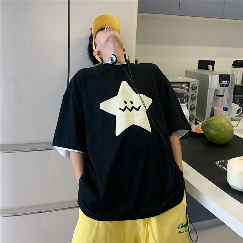 发泡短袖星星印花T恤打底衫G011-P40控58图片