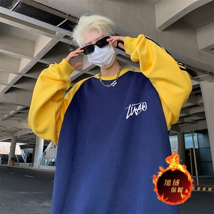 抖音得物供货 提供视频 秋冬重磅美式宽松织带圆领卫衣0761图片