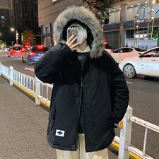 MM48061-P130冬季大毛领棉衣男士大码加厚棉袄男棉服，男装棉衣，电商A040