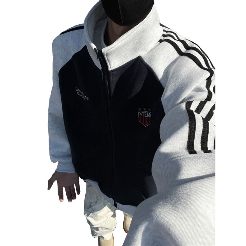 美式立领运动刺绣外套男xh93-特p75,男装卫衣,电商B367