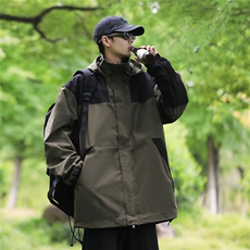 山系户外冲锋衣外套男春秋季休闲工装登山服拼接夹克H8827，男装夹克，星座1116A-1（原606A）