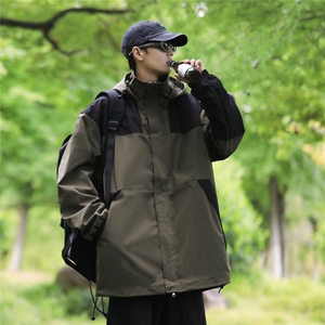 山系户外冲锋衣外套男春秋季休闲工装登山服拼接夹克 H8827图片