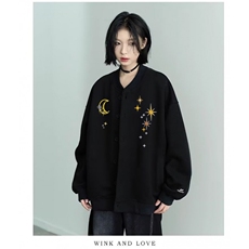 W10468-P73网图现货高质量刺绣400g华棉棒球服卫衣外套夹克，男装夹克，星座1608
