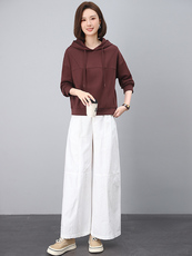 2025秋装新款简约时尚休闲连帽卫衣两件套，女装套装/套裙，阿丹