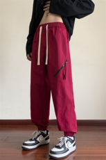 美式潮流休闲裤男港风宽松直筒拖地裤束脚裤卫裤KP821P55，男装休闲裤，星座1204-3