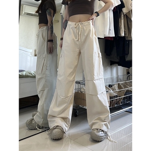 B221美式ins街头hiphop宽松工装休闲裤子LK23122-P65控88,白衬衫男生搭配裤子图片
