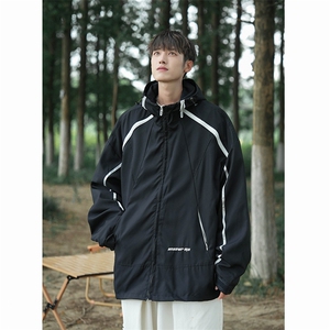 Wt180-P64山系机能风双拉链连帽冲锋衣图片