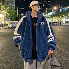 冬装加绒加厚棉衣毛巾绣羊羔绒简约连帽外套男女919-P110控价158，男装棉衣，电商A441-1