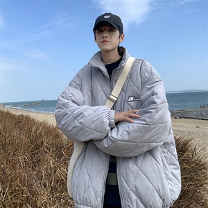 现货 棒球服美式棉服男菱格加绒加厚冬装潮牌棉衣外套 W2287-P68图片