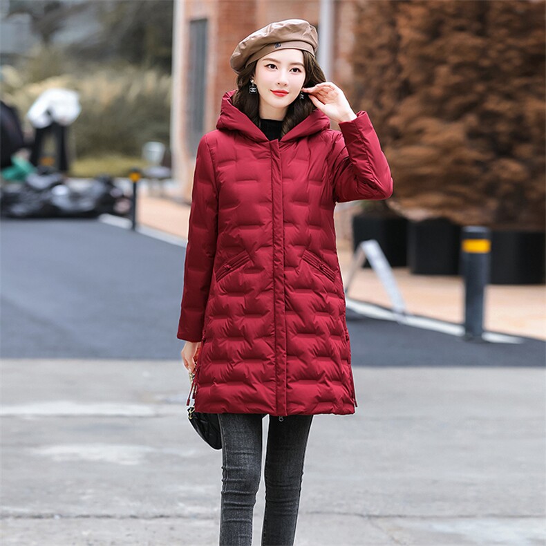 现货！专柜品质！2023年冬装新款90%白鸭绒羽绒服女优雅中长款,女装羽绒服,铭街依杨