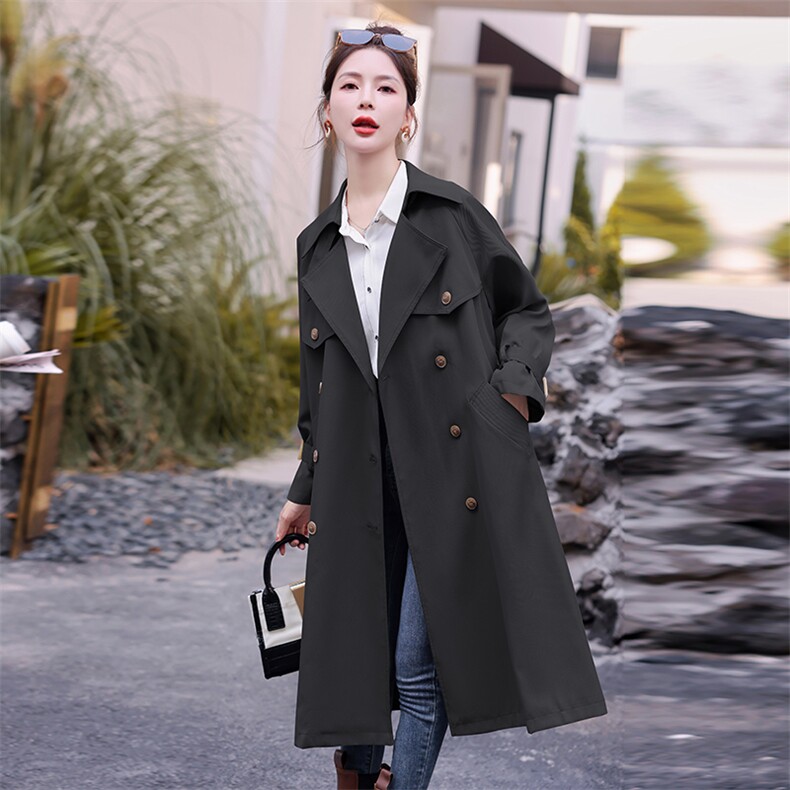 《现货》时尚修身中长款风衣外套经典百搭显瘦女装大衣,女装风衣,曼琳思菲