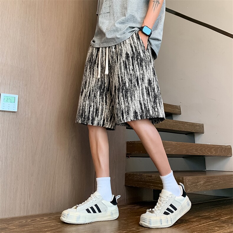 K207-P32控49新款现货夏季宽松男士提花休闲短裤，男装牛仔裤，星座209-1