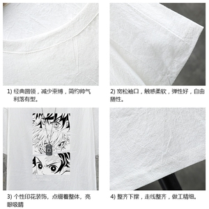 YT26176-P30 亚短袖t恤男大码五分袖男宽松七分袖 展架图片