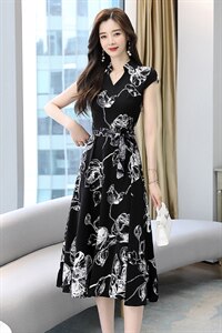 2024年新款夏装高弹修身气质连衣裙图片