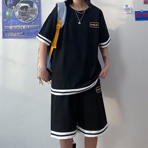 休闲运动套装2023夏季新款韩版潮流潮牌搭配帅气A161-2-TZ01-P45图片