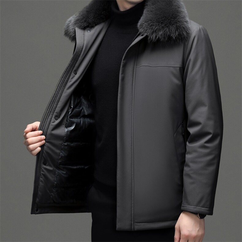 CLW92306钱塘2020-2中年男士冬季厚款毛领拉链中长款羽绒服P245,男装羽绒服,钱塘207-2
