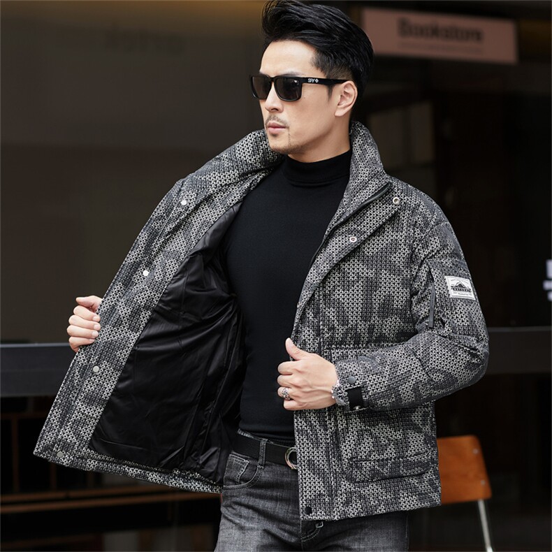 ZMS-M66875新款冬季男士鸭绒羽绒服立领保暖外套修身大衣,男装羽绒服,电商B360