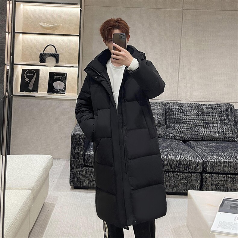 主推韩版羽绒服男士长款男女同款中青年创意加厚羽绒外套图片
