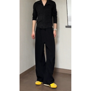 现货 冰丝裤速干裤男美式垂坠感痞帅感休闲裤阔腿513 CK12 P35图片