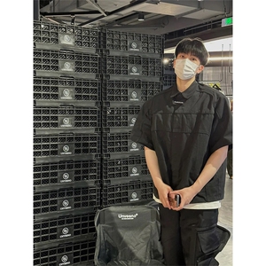 （有货）美式高街机能衬衫短袖男暗黑日系T恤潮半袖体恤 CS12批58图片