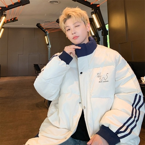 ！2025秋冬男士潮牌立领棉衣情侣卡通印花棉服外套MY203特P80图片