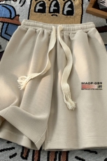 24新款夏季休闲宽松直筒MAOF字母印花华夫格短裤HK144-p25控38，男装牛仔裤，星座508（原C305）