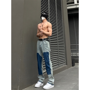 B221 美式ins高街小众暗黑做旧修身小脚牛仔裤 LK22078-P65 控88图片