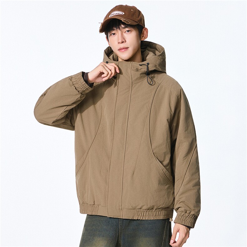夹棉2025秋冬新款连帽工装夹克男户外登山服棉服,男装夹克,电商D215