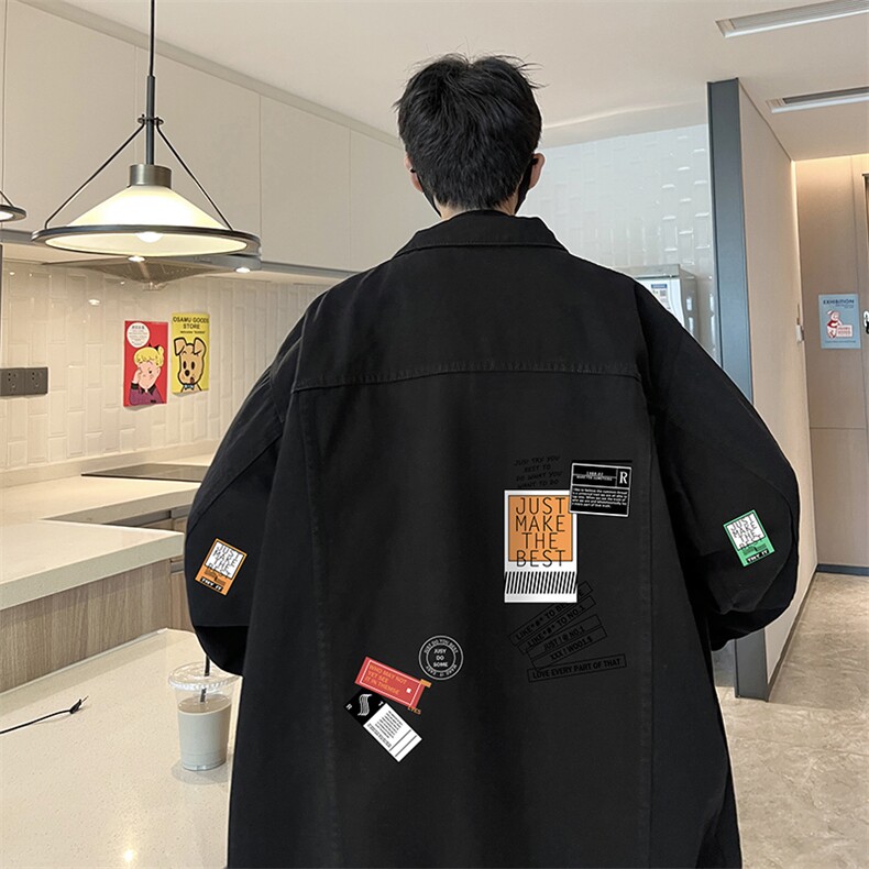 牛仔夹克男大码牛仔外套男茄克NJ77121-P60加绒款-P75,男装夹克,电商A040