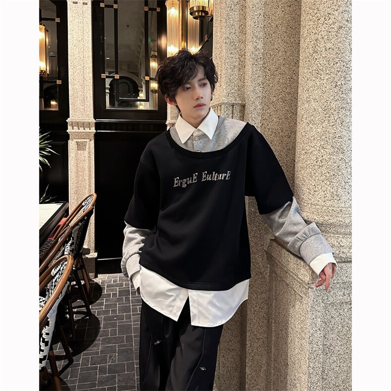现货25秋冬男士一件顶三件套头衬衫领卫衣WY50-P98,男装卫衣,电商B288
