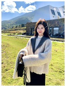 新款现货，针织领皮毛一体外套2C093-6679-P3=245-K368图片