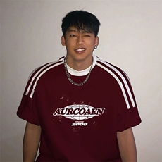 夏季美式高街重磅纯棉三条杠织带撞色男女短袖T恤ZD372-特P30，男装T恤，电商A486