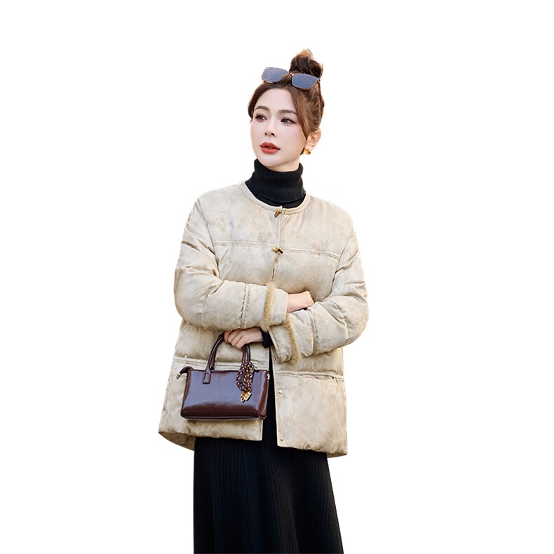 新中式国风羽绒服女2024冬季新款高级感超好看独特漂亮短款厚外套,女装羽绒服,奕可儿