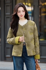 2025冬装新款优雅刺绣轻薄棉衣，女装棉衣/棉服，伊仟回