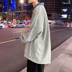美式假两件卫衣男女潮牌ins宽松慵懒风韩版套头外套痞帅GY59-P32，男装卫衣，星座1008