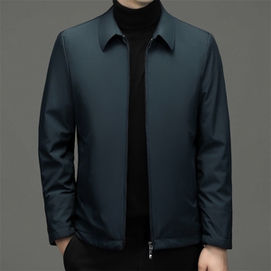 2023新款冬季中年爸爸装商务休闲上衣男士厚款保暖羽绒服外套男装图片